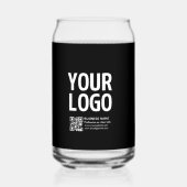 Uw logo met bewerkbare QR-code en tekst Blikvorm Glas (Achterkant)