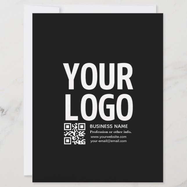 Uw logo met bewerkbare QR-code en tekst  Briefhoofd (Voorkant)