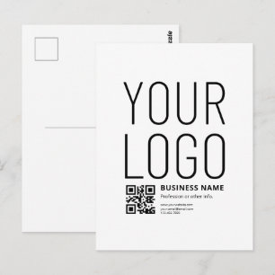 Uw logo met bewerkbare QR-code en tekst Briefkaart