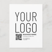 Uw logo met bewerkbare QR-code en tekst Briefkaart (Voorkant)
