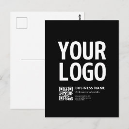 Uw logo met bewerkbare QR-code en tekst Briefkaart
