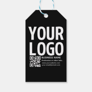 Uw logo met bewerkbare QR-code en tekst Cadeaulabel