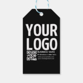 Uw logo met bewerkbare QR-code en tekst Cadeaulabel (Achterkant)