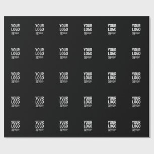 Uw logo met bewerkbare QR-code en tekst  Cadeaupapier