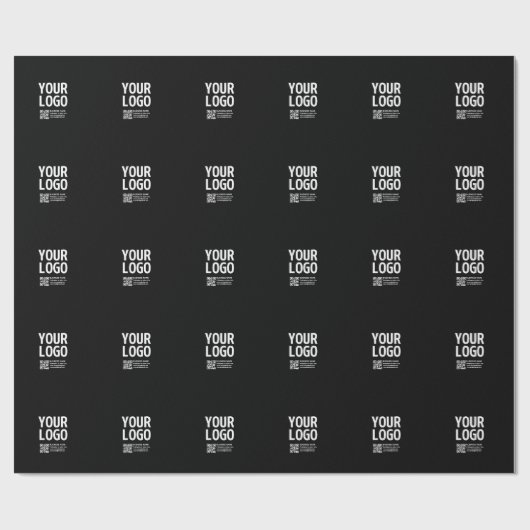Uw logo met bewerkbare QR-code en tekst Cadeaupapier (Vlak)