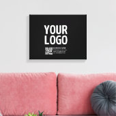 Uw logo met bewerkbare QR-code en tekst Canvas Afdruk (Insitu (Woonkamer))