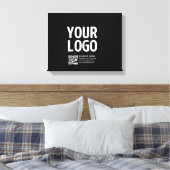 Uw logo met bewerkbare QR-code en tekst Canvas Afdruk (Insitu (Slaapkamer))
