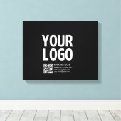 Uw logo met bewerkbare QR-code en tekst Canvas Afdruk (Insitu (Houten vloer))