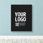Uw logo met bewerkbare QR-code en tekst Canvas Afdruk (Insitu (Houten vloer))