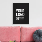 Uw logo met bewerkbare QR-code en tekst Canvas Afdruk (Insitu (Woonkamer))