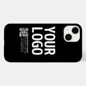 Uw logo met bewerkbare QR-code en tekst Case-Mate iPhone Case (Achterkant (horizontaal))