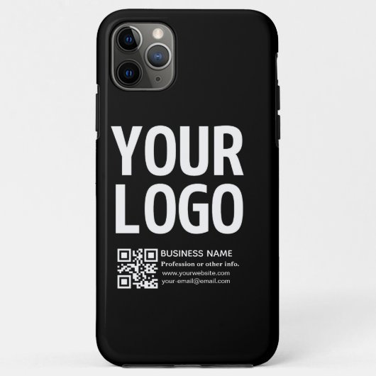 Uw logo met bewerkbare QR-code en tekst Case-Mate iPhone Case (Achterkant)