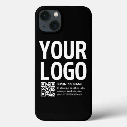 Uw logo met bewerkbare QR-code en tekst  Case-Mate iPhone Case (Achterkant)