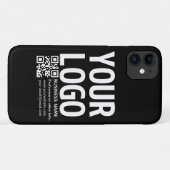 Uw logo met bewerkbare QR-code en tekst Case-Mate iPhone Case (Achterkant (horizontaal))