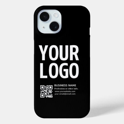 Uw logo met bewerkbare QR-code en tekst  Case-Mate iPhone Case (Achterkant)