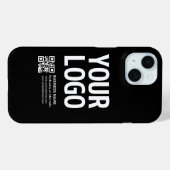 Uw logo met bewerkbare QR-code en tekst  Case-Mate iPhone Case (Achterkant (horizontaal))