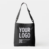 Uw logo met bewerkbare QR-code en tekst Crossbody Tas (Achterkant)