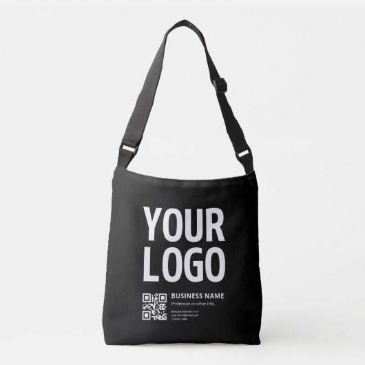 Uw logo met bewerkbare QR-code en tekst Crossbody Tas (Voorkant)