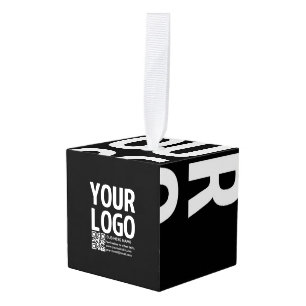 Uw logo met bewerkbare QR-code en tekst Decoratie