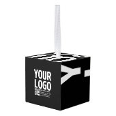 Uw logo met bewerkbare QR-code en tekst Decoratie (Achter hoekig)