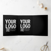 Uw logo met bewerkbare QR-code en tekst Drieluik Programma (Binnen)