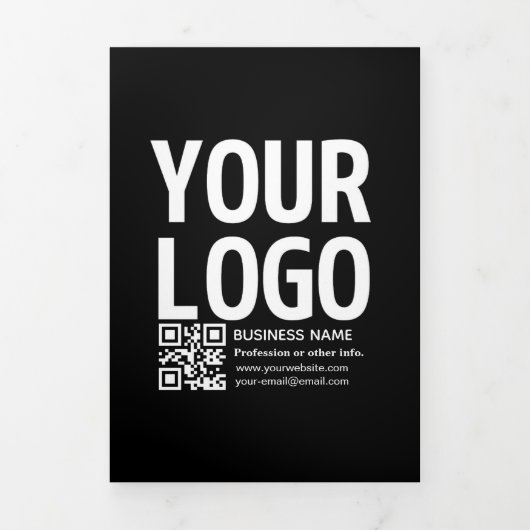 Uw logo met bewerkbare QR-code en tekst Drieluik Programma (Cover)