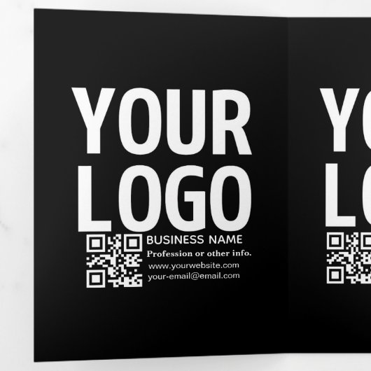 Uw logo met bewerkbare QR-code en tekst Drieluik Programma (Binnenzijde eerst)