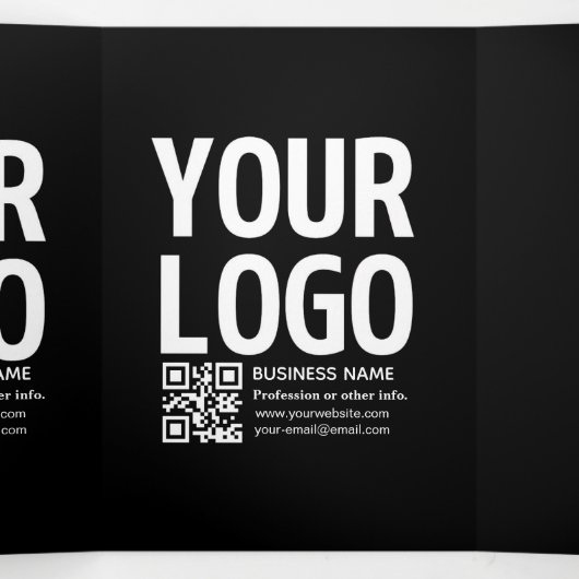 Uw logo met bewerkbare QR-code en tekst Drieluik Programma (Binnenkant midden)
