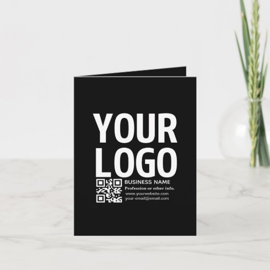 Uw logo met bewerkbare QR-code en tekst Feestdagen Kaart (Voorkant)