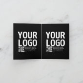Uw logo met bewerkbare QR-code en tekst Feestdagen Kaart (Binnen)