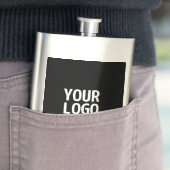 Uw logo met bewerkbare QR-code en tekst Flacon (Voorbeeld)