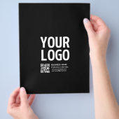 Uw logo met bewerkbare QR-code en tekst Flyer (Hand)