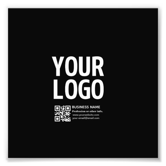 Uw logo met bewerkbare QR-code en tekst Foto Afdruk (Voorkant)