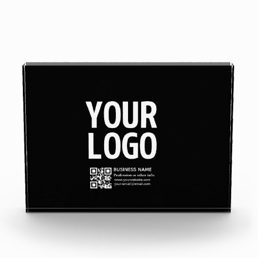 Uw logo met bewerkbare QR-code en tekst Fotoblokken (Voorkant)