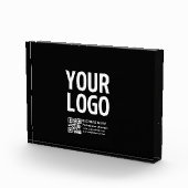 Uw logo met bewerkbare QR-code en tekst Fotoblokken (Rechts)