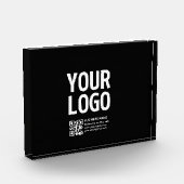 Uw logo met bewerkbare QR-code en tekst Fotoblokken (Links)