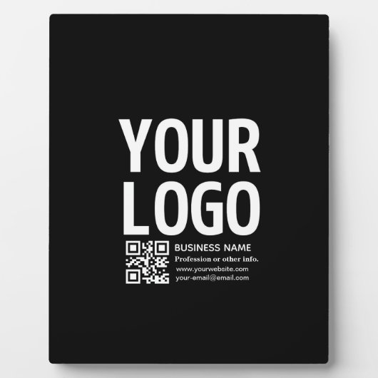 Uw logo met bewerkbare QR-code en tekst Fotoplaat (Voorkant)