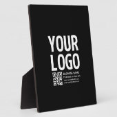 Uw logo met bewerkbare QR-code en tekst Fotoplaat (Zijkant)