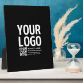 Uw logo met bewerkbare QR-code en tekst Fotoplaat (Zijkant)