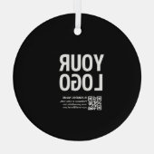 Uw logo met bewerkbare QR-code en tekst Glas Ornament (Achterkant)