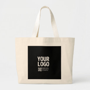 Uw logo met bewerkbare QR-code en tekst Grote Tote Bag