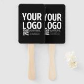 Uw logo met bewerkbare QR-code en tekst Handwaaier (Voorkant en achterkant)