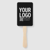 Uw logo met bewerkbare QR-code en tekst Handwaaier (Achterkant)