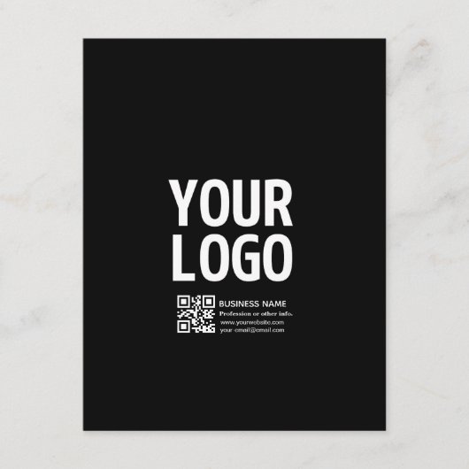 Uw logo met bewerkbare QR-code en tekst Informatiekaartje (Voorkant)