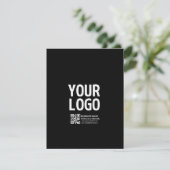 Uw logo met bewerkbare QR-code en tekst Informatiekaartje (Staand voorkant)