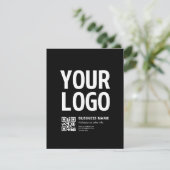 Uw logo met bewerkbare QR-code en tekst Informatiekaartje (Staand voorkant)
