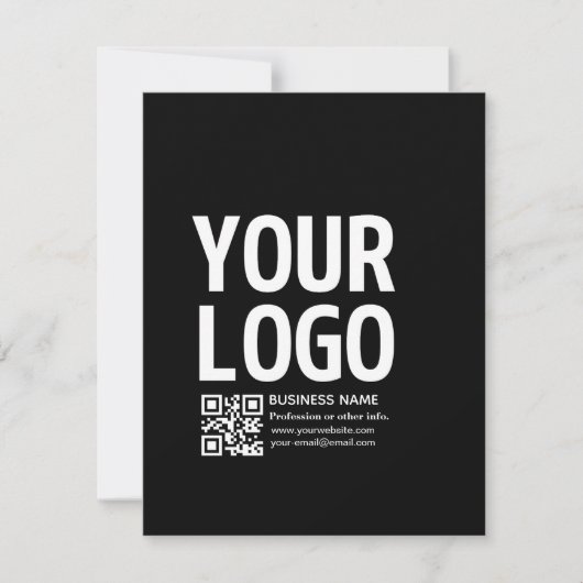 Uw logo met bewerkbare QR-code en tekst Kaart (Voorkant)