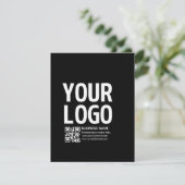 Uw logo met bewerkbare QR-code en tekst Kaart (Staand voorkant)