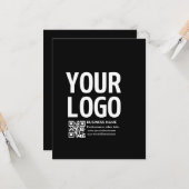 Uw logo met bewerkbare QR-code en tekst Kaart (Voorkant / Achterkant in situ)