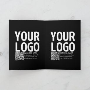 Uw logo met bewerkbare QR-code en tekst Kaart